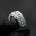 European American Fully Paved Unisex Ring, Niche Light Luxury Fashion Jewelry For Men Women view 1