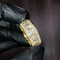 European American Fully Paved Unisex Ring, Niche Light Luxury Fashion Jewelry For Men Women view 3