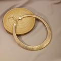 Vintage Gold Alloy Snake Bone Chain Hoop Set Stretch Bracelet Necklace Minimalist Hoop Earrings view 4