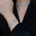 Western Style Alloy Rhinestone Square Necklace Earrings Bracelet Jewelry Set For Women view 2