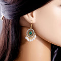Vintage Bohemian Alloy Rhinestone Floral Pearl Tassel Jewelry Set Ethnic Luxury Drop Earrings view 3