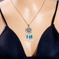 Vintage Bohemian Alloy Rhinestone Floral Pearl Tassel Jewelry Set Ethnic Luxury Drop Earrings view 2