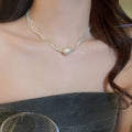 Copper Round Bead Multi Layer Snake Chain Necklace, Geometric Light Luxury Choker view 1