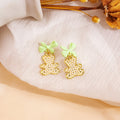 Cute Enamel Bow Rhinestone Bear Drop Studs Elegant Sweet Colorful Alloy Summer Fashion Earrings view 3