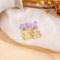 Cute Enamel Bow Rhinestone Bear Drop Studs Elegant Sweet Colorful Alloy Summer Fashion Earrings view 2