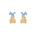Cute Enamel Bow Rhinestone Bear Drop Studs Elegant Sweet Colorful Alloy Summer Fashion Earrings view 5