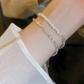 Light Luxury Faux Pearl Beaded Bangle For Women Geometric Round Minimalist Jewelry view 2