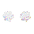 Iridescent Camellia Flower Resin Studs French Fresh Mermaid Color Silver Needle Earrings view 5