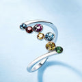 European American Minimalist Women's Ring With Colorful Round Zircon, Fresh Fashion Jewelry view 1