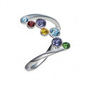 European American Minimalist Women's Ring With Colorful Round Zircon, Fresh Fashion Jewelry view 3