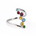 European American Minimalist Women's Ring With Colorful Round Zircon, Fresh Fashion Jewelry view 2