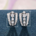 Sparkling Full Pave Zircon Ear Clips, Minimalist Luxury Fashion Office Stud Earrings view 5