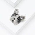 Alloy Rhinestone Puppy Brooch For Unisex Clothing And Lapels view 3