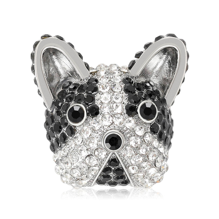 Alloy Rhinestone Puppy Brooch For Unisex Clothing And Lapels