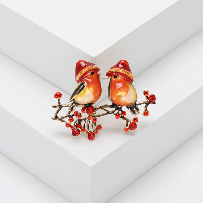 Alloy Enamel Painted Bird Brooch Pin For Fashion Apparel