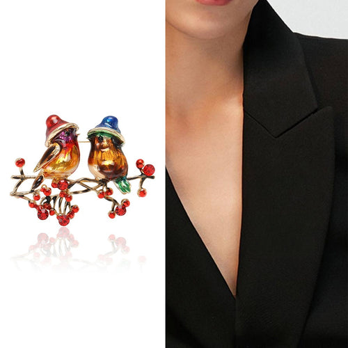 Alloy Enamel Painted Bird Brooch Pin For Fashion Apparel