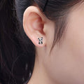 Creative Cute Panda Bow Stud Earrings, Chinese Style Niche Full Zircon Fashion Ear Jewelry view 2