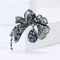 Vintage Alloy Rhinestone Flower Brooch Pin For Suits And Coats view 4