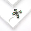Vintage Alloy Clover Shell Brooch Pin For Clothing Accessories view 4