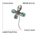 Vintage Alloy Clover Shell Brooch Pin For Clothing Accessories view 5
