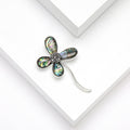 Vintage Alloy Clover Shell Brooch Pin For Clothing Accessories view 3