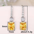 Small Sugar Cube Drop Earrings For Women, Light Luxury Princess Ear Hook Fashion Jewelry view 5