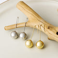Elegant Minimalist Geometric Alloy Ball Drop Hook Earrings for Women Gold Silver Round Bead Earrings view 2