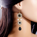 Bohemian Crystal Jewelry Set Ethnic Rhinestone Tassel Necklace And Earrings Set view 4