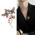 Alloy Vintage Butterfly Rhinestone Brooch Pin For Fashion Apparel view 2