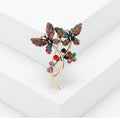Alloy Vintage Butterfly Rhinestone Brooch Pin For Fashion Apparel view 4