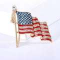 Alloy Enamel Rhinestone American Flag Brooch Pin For Apparel view 2