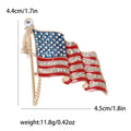 Alloy Enamel Rhinestone American Flag Brooch Pin For Apparel view 6