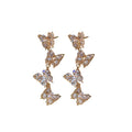 Light Luxury Zircon Butterfly Tassel Drop Earrings With Silver Pins For Women view 5