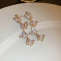 Light Luxury Zircon Butterfly Tassel Drop Earrings With Silver Pins For Women view 2