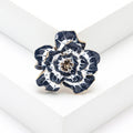 Alloy Enamel Camellia Flower Brooch Pin For Coats And Suits view 3