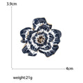 Alloy Enamel Camellia Flower Brooch Pin For Coats And Suits view 5