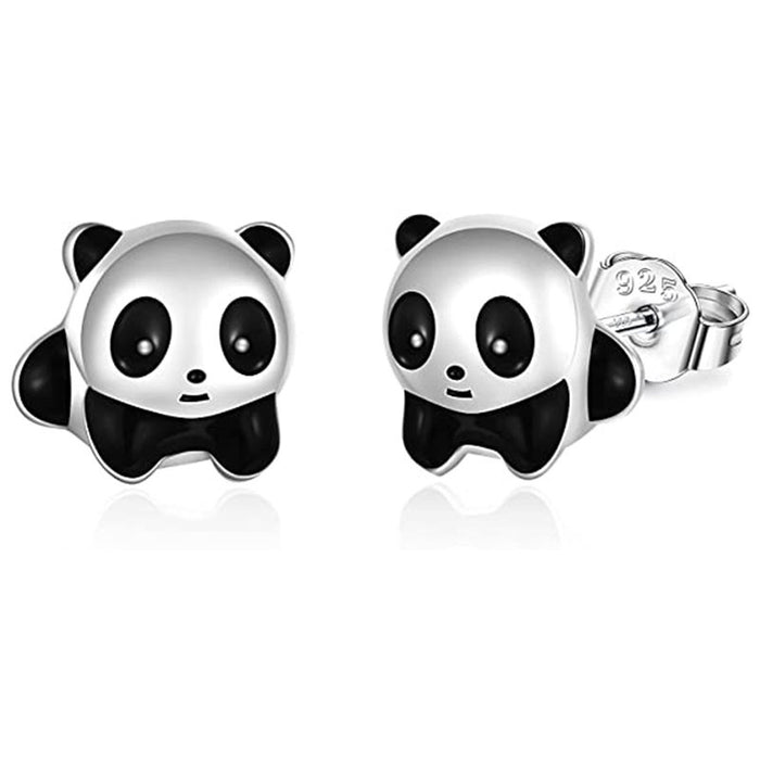 Cute Cartoon Panda Stud Earrings, Trendy Personalized National Treasure Souvenir Gift Jewelry