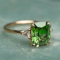 Square Triangle Zircon Ring Light Luxury Four Prong Setting Trendy Fashion Jewelry view 1
