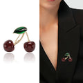 Alloy Cherry Brooch For Fresh Fruit Suit Decoration view 2