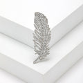Alloy Rhinestone Feather Brooch Pin For Apparel And Anti Exposure view 3