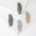 Alloy Rhinestone Feather Brooch Pin For Apparel And Anti Exposure view 1