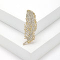 Alloy Rhinestone Feather Brooch Pin For Apparel And Anti Exposure view 6