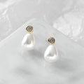 Elegant Pearl Stud Alloy Metal Water Drop Dangle Earrings For Women Minimalist Luxury Jewelry Earrings view 4