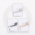 Rhinestone Pearl Alloy Brooch Pin For Shirt Collar Closure view 2