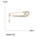 Rhinestone Pearl Alloy Brooch Pin For Shirt Collar Closure view 5