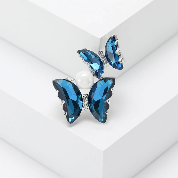 Alloy Gradient Butterfly Brooch Pin For Elegant Suit And Coat Decor