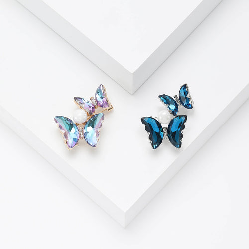 Alloy Gradient Butterfly Brooch Pin For Elegant Suit And Coat Decor