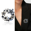 Alloy Rhinestone Flower Wreath Brooch For Suit Jacket Decoration view 2