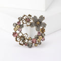 Alloy Rhinestone Flower Wreath Brooch For Suit Jacket Decoration view 5
