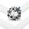 Alloy Rhinestone Flower Wreath Brooch For Suit Jacket Decoration view 4